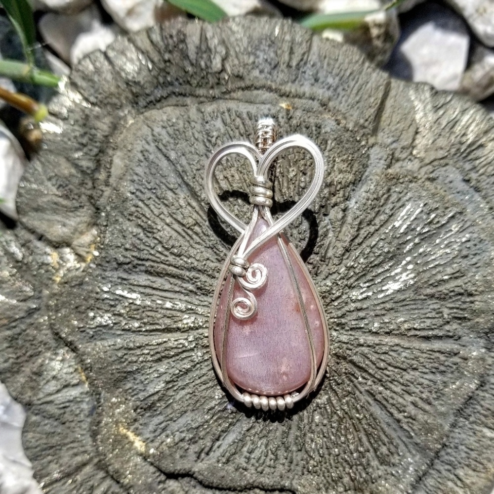 Peach moonstone Silver Pendant